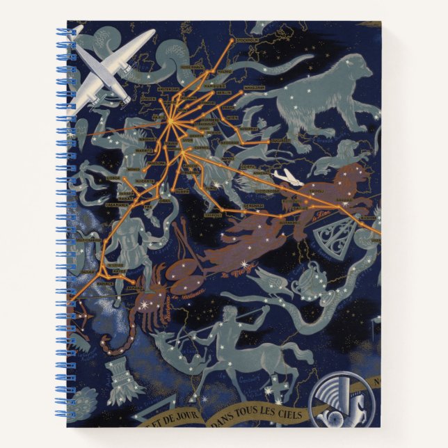 Cuaderno Air France : De nuit et de jour dans tous les ciel (Anverso)