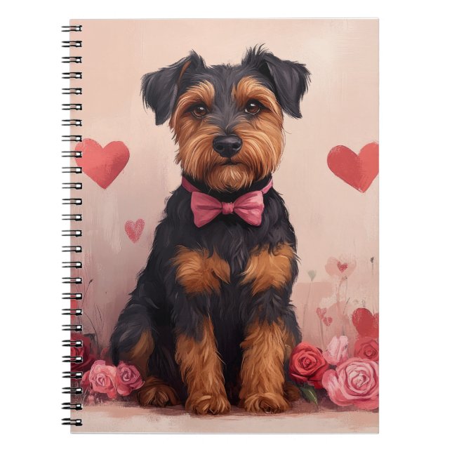 Cuaderno Airedale con Rosas - Día de San Valentín (Frente)