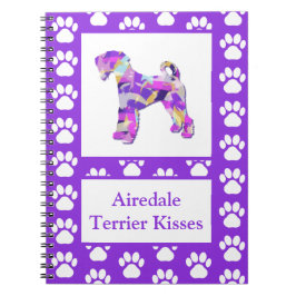 Cuaderno Airedale Terrier Dog Besa a Silhouette Cute PPY&B