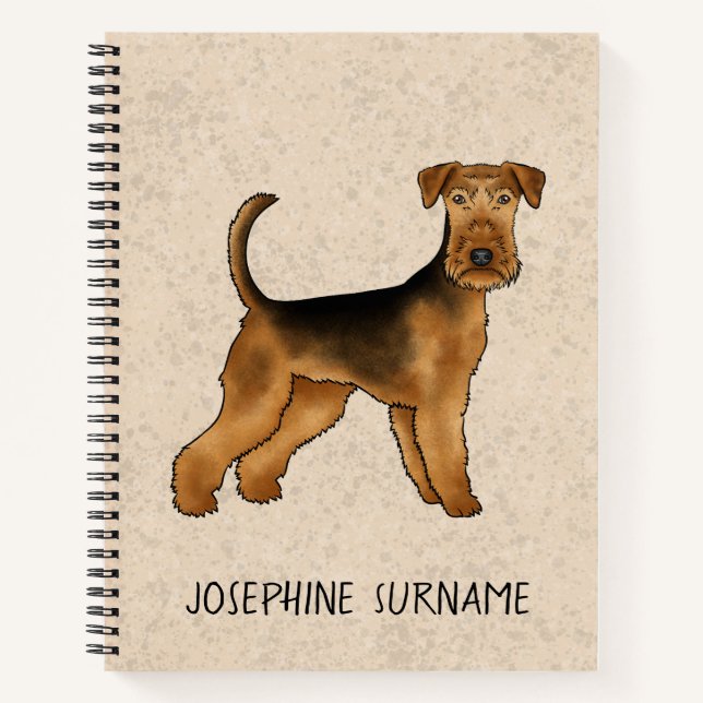 Cuaderno Airedale Terrier Perro Bingley Terrier Texto perso (Anverso)