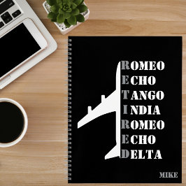 Cuaderno Airplane Retired Nato Phonetic Alphabet Aviation