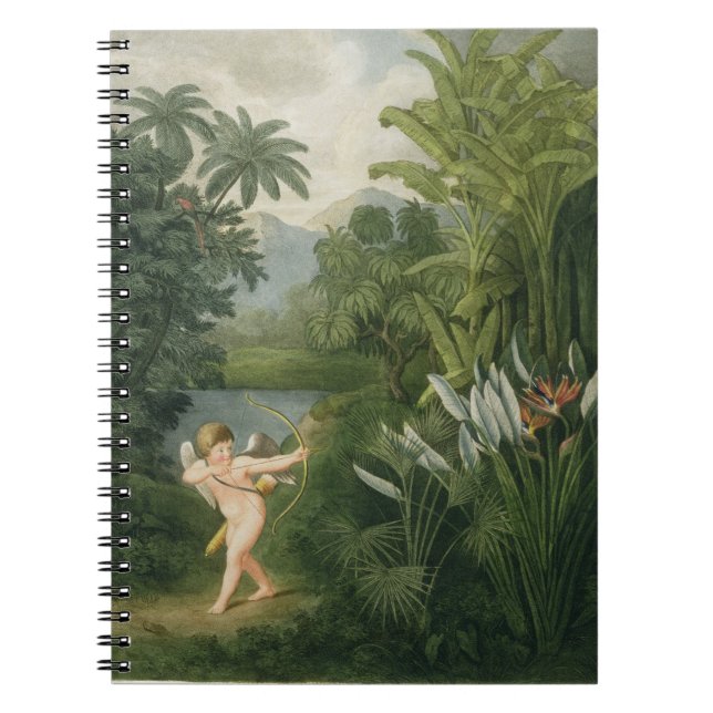 Cuaderno Ajardine con el Cupid que apunta una flecha a un (Frente)