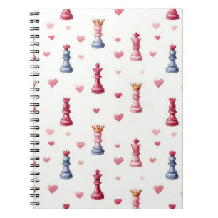 Cuaderno Ajedrez Romántico Corazones Día de San Valentín