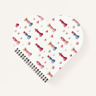 Cuaderno Ajedrez Romántico Corazones Día de San Valentín