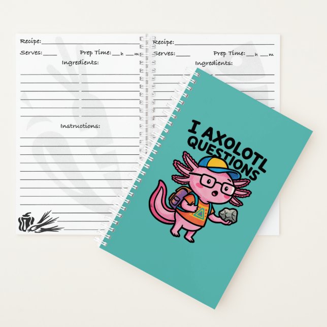 Cuaderno Ajolote nerd sarcástico I Preguntas de ajolote Mem (Interior)