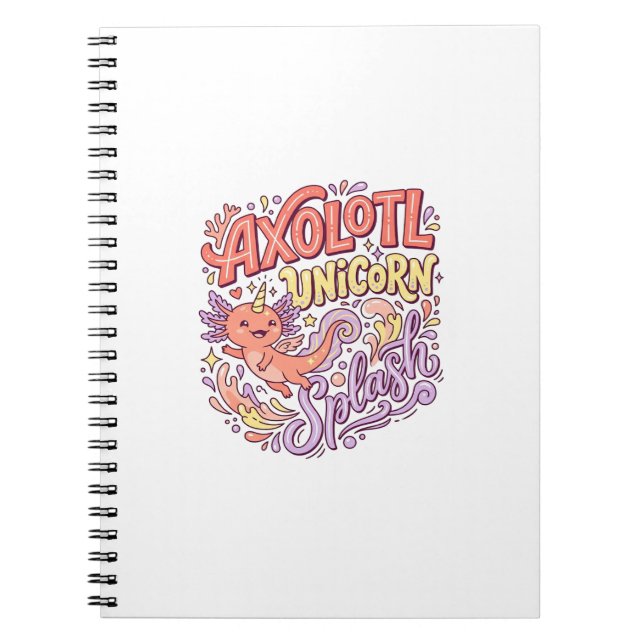 Cuaderno Ajolote Unicornio Salpicadura Caprichosa Bac Blanc (Frente)