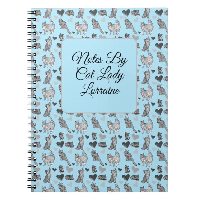 Cuaderno Ajuste de regalo de gato y gatito (Frente)