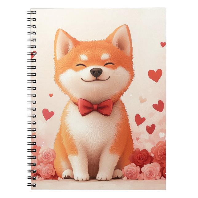 Cuaderno Akita con Rosas - Día de San Valentín  (Frente)
