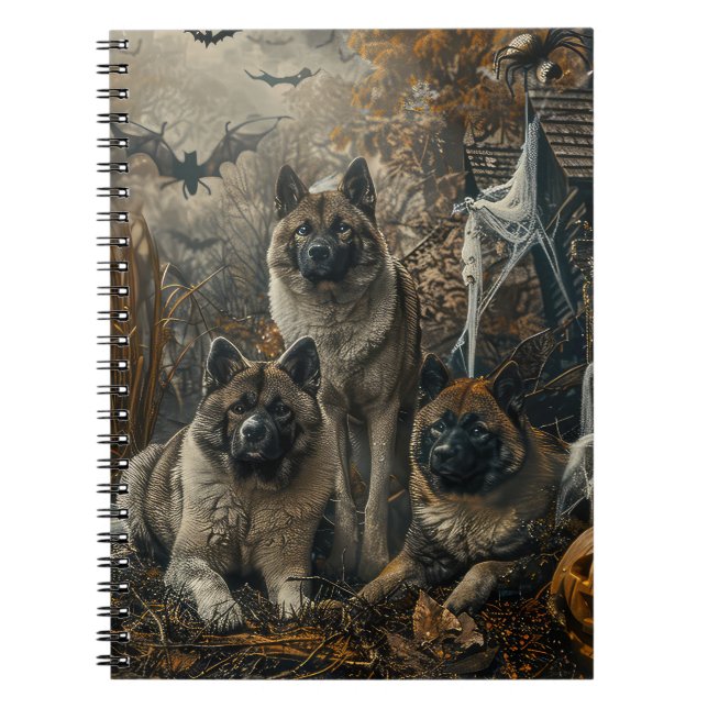 Cuaderno Akita Halloween Night Doggy Delight (Frente)