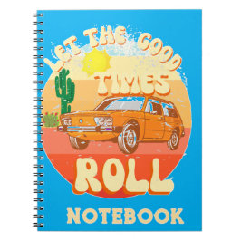 Cuaderno al estilo retro vintage de puesta de sol 