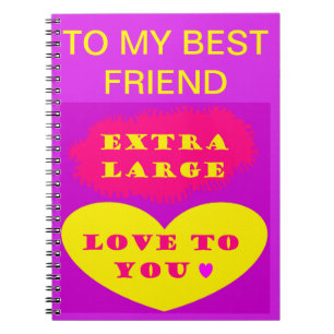 Cuaderno Al mensaje de mi mejor amigo sobre el púrpura card