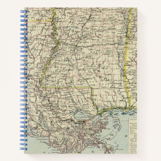 Cuaderno Alabama, Misisipi, Luisiana, Arkansas (Anverso)