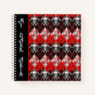 Cuaderno Alambre de púas Argyle Spatter rojo blanco negro