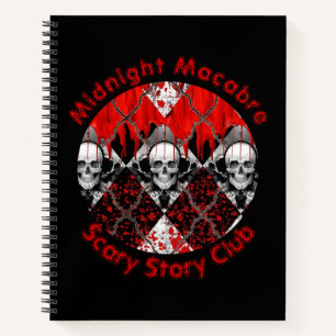 Cuaderno Alambre de púas Argyle Spatter Skull Personalizado