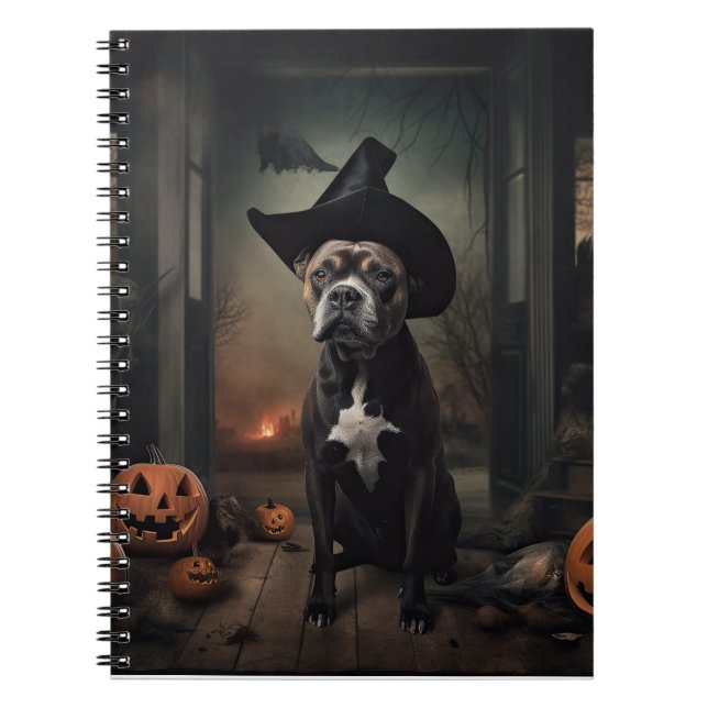 Cuaderno Alarma de Halloween de las calabazas del Terrier d (Frente)