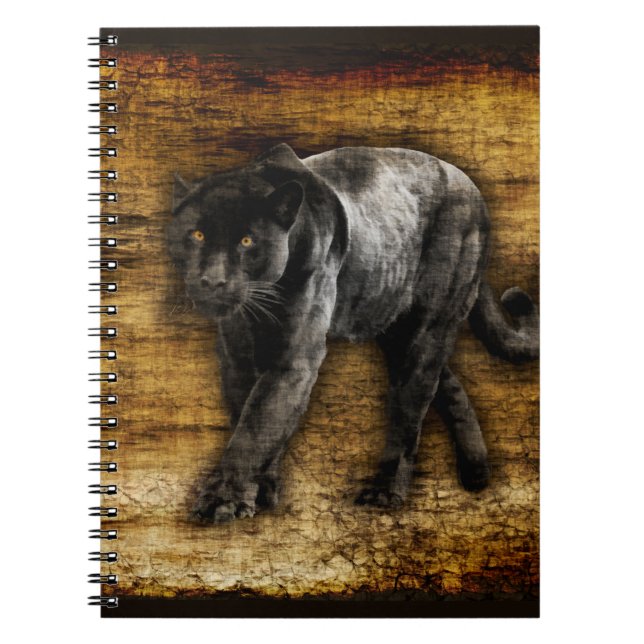 Cuaderno Alarmante pintura de pantera negra (Frente)