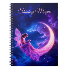 Cuaderno Alas de hadas rosas brillantes arte de estrellas l