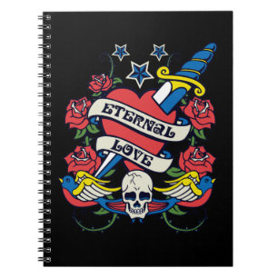 Cuaderno Alas eternas del cráneo de los rosas del cuchillo