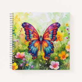 Cuaderno Alas Naranjas azules de mariposa