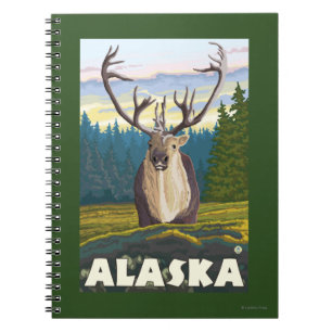 Cuaderno Alaska Caribou en el viaje de la vida salvaje