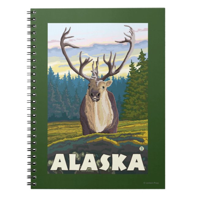 Cuaderno Alaska Caribou en el viaje de la vida salvaje (Frente)