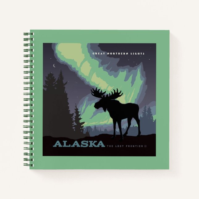 Cuaderno Alaska | Moose de las luces del norte (Anverso)
