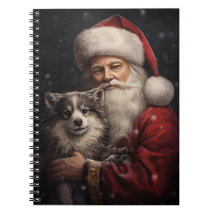 Cuaderno Alaskan Malamute con Navidades de Santa Claus