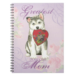 Cuaderno Alaskan Malemute Heart Mom