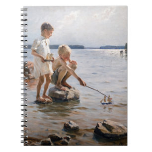 Cuaderno Albert Edelfelt - Niños jugando en la orilla