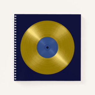 Cuaderno Álbum de discos de vinilo dorado