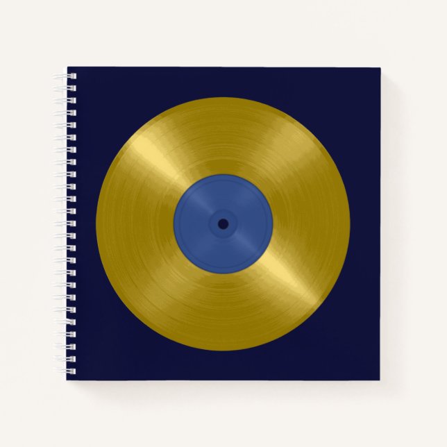 Cuaderno Álbum de discos de vinilo dorado (Anverso)