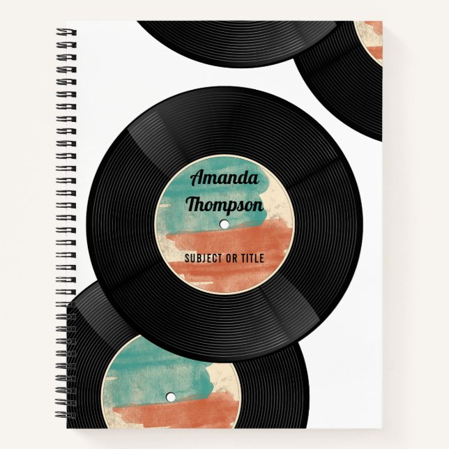 Cuaderno Álbum de música de grabación de vinilo retro (Anverso)