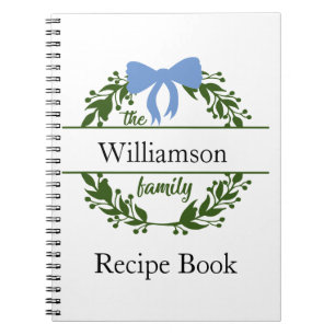 Cuaderno Album de recetas con corona de Monograma Verde y a