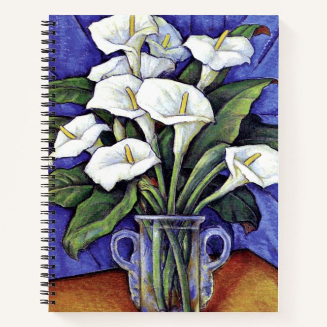 Cuaderno Alcatraces, pintura floral, (Anverso)