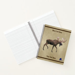 Cuaderno Alce De Toro Sobre Papel Antiguo