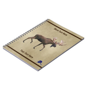 Cuaderno Alce De Toro Sobre Papel Antiguo