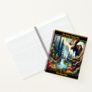 Cuaderno Alce en una cascada vibrante