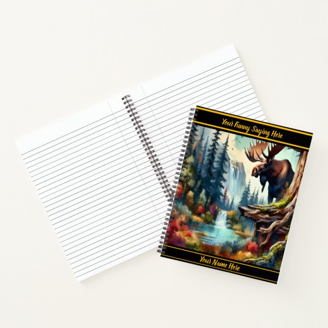 Cuaderno Alce en una cascada vibrante (Interior)