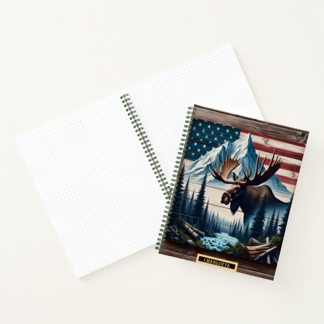 Cuaderno Alce en una escena montañosa pacífica (Interior)