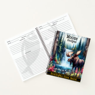 Cuaderno Alce junto a una cascada tranquila
