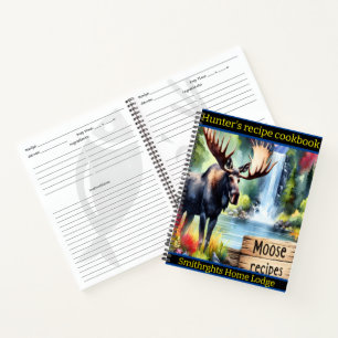 Cuaderno Alce junto a una tranquila cascada otoñal