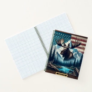 Cuaderno Alce majestuoso contra un sereno telón de fondo al