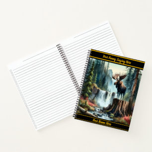 Cuaderno Alce majestuoso de pie orgullosamente junto a una 