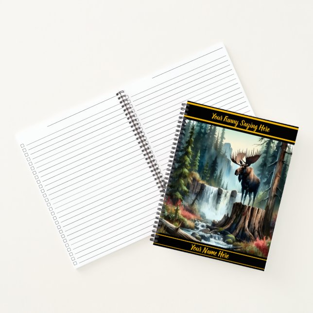 Cuaderno Alce majestuoso de pie orgullosamente junto a una  (Interior)