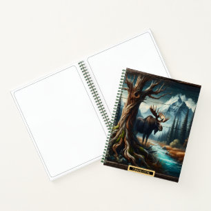 Cuaderno Alce majestuoso junto a un río sereno en la natura