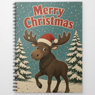 Cuaderno Alce Nieve Pino Animal Navidad