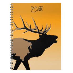 Cuaderno Alce toro al atardecer original de la vida silvest
