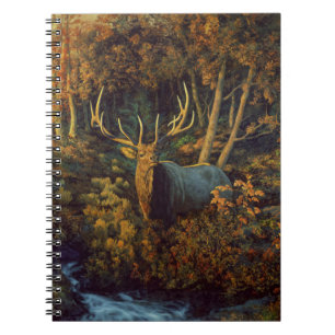 Cuaderno Alce toro en bosque otoñal
