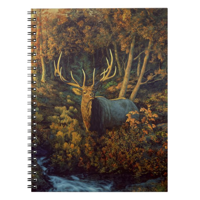 Cuaderno Alce toro en bosque otoñal (Frente)