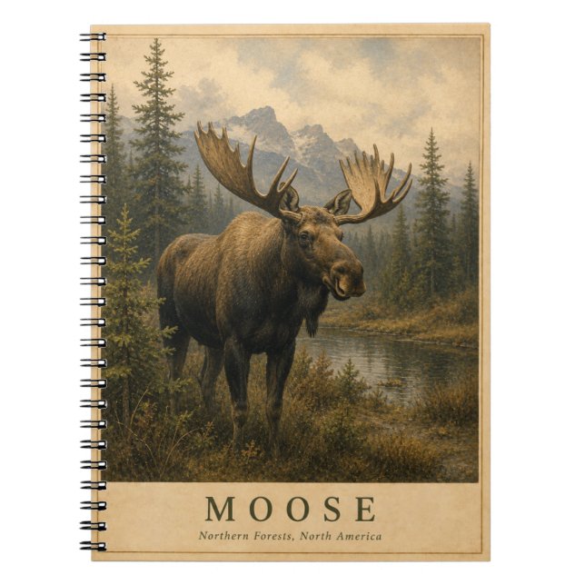 Cuaderno Alces Bosques del Norte VINTAGE (Frente)